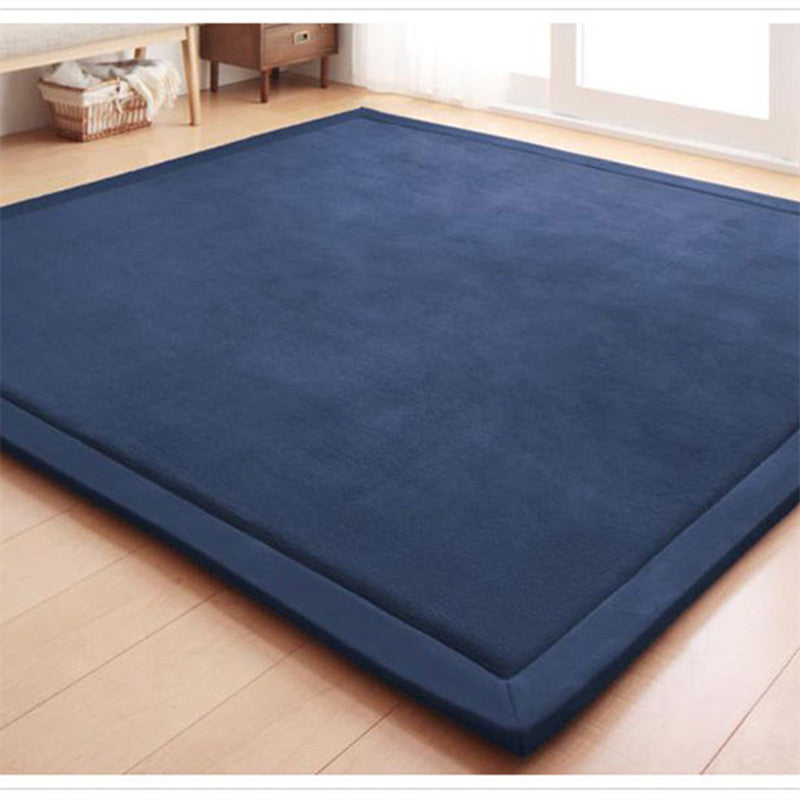 3-Piece Cotton Bath Mat Set with Textured Border