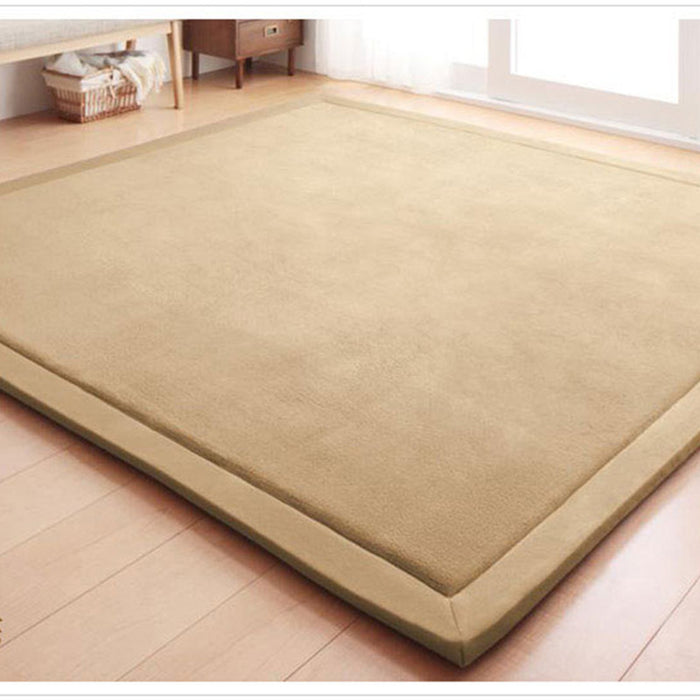 3-Piece Cotton Bath Mat Set with Textured Border